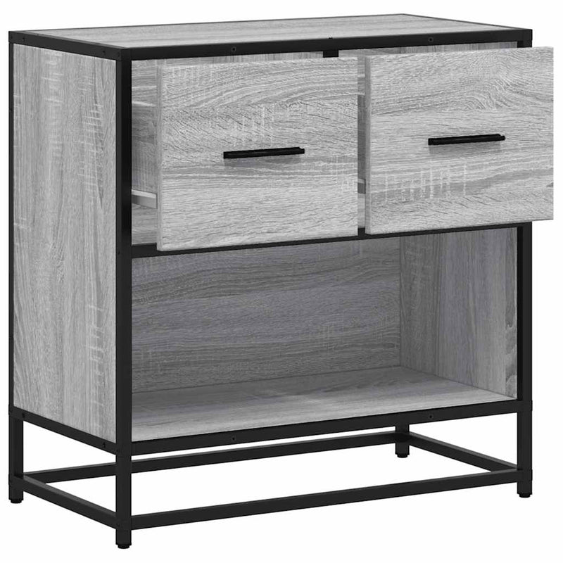 vidaXL szürke sonoma színű szerelt fa és fém éjjeliszekrény 60x31x60cm