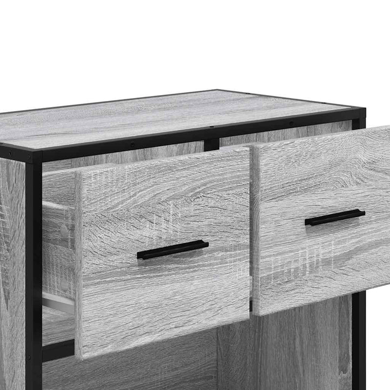vidaXL szürke sonoma színű szerelt fa és fém éjjeliszekrény 60x31x60cm