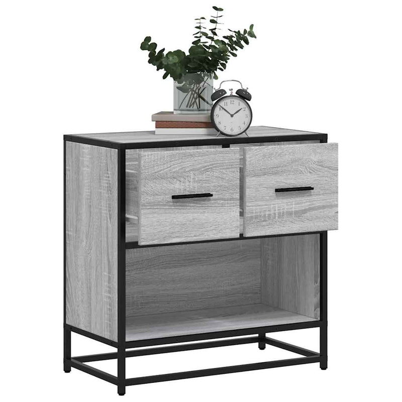 vidaXL szürke sonoma színű szerelt fa és fém éjjeliszekrény 60x31x60cm