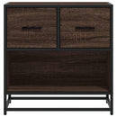 vidaXL barna tölgy színű szerelt fa és fém éjjeliszekrény 60x31x60 cm