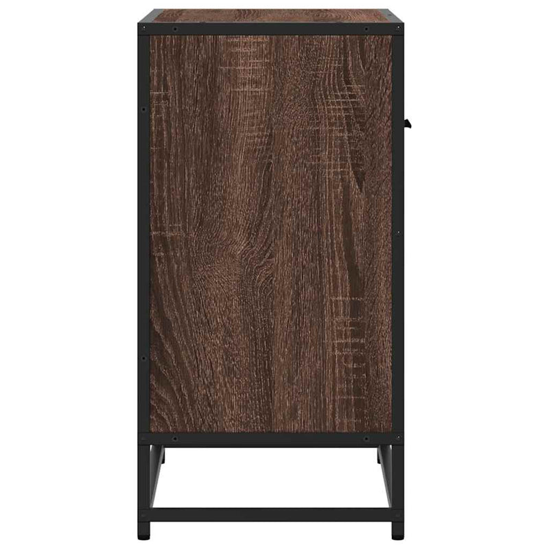 vidaXL barna tölgy színű szerelt fa és fém éjjeliszekrény 60x31x60 cm