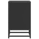 vidaXL éjjeliszekrény fekete 40x31x50 cm műfa és fém