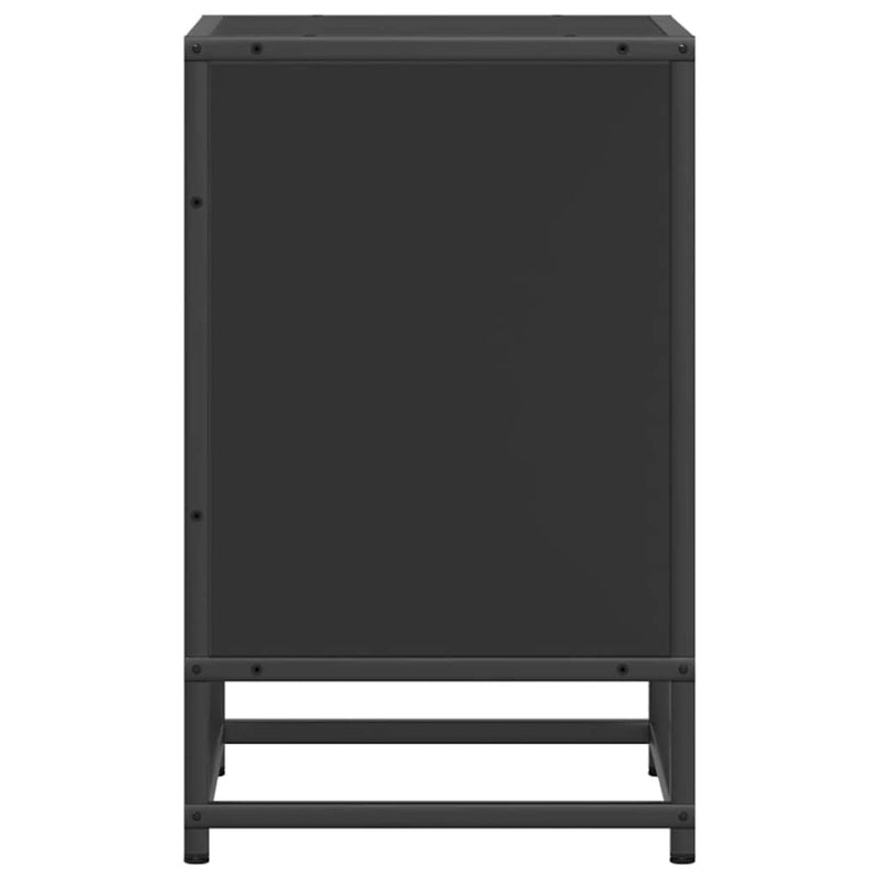 vidaXL éjjeliszekrény fekete 40x31x50 cm műfa és fém