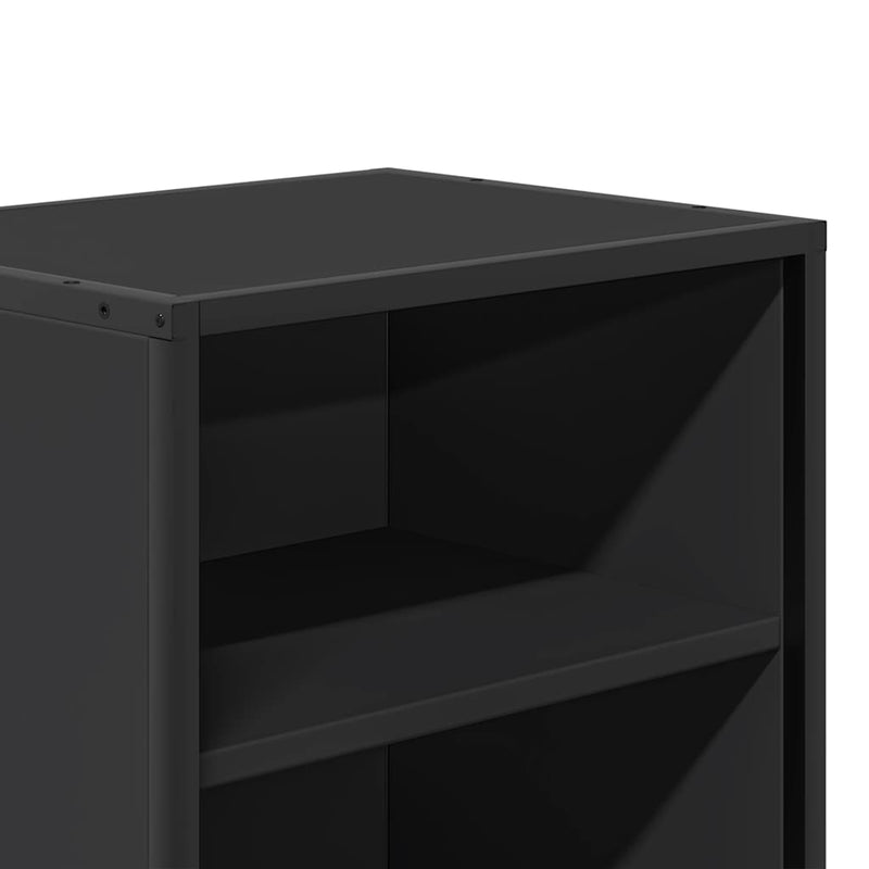 vidaXL éjjeliszekrény fekete 40x31x50 cm műfa és fém