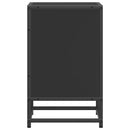 vidaXL éjjeliszekrények 2 db Fekete 40x31x50 cm Méretezett fa és fém