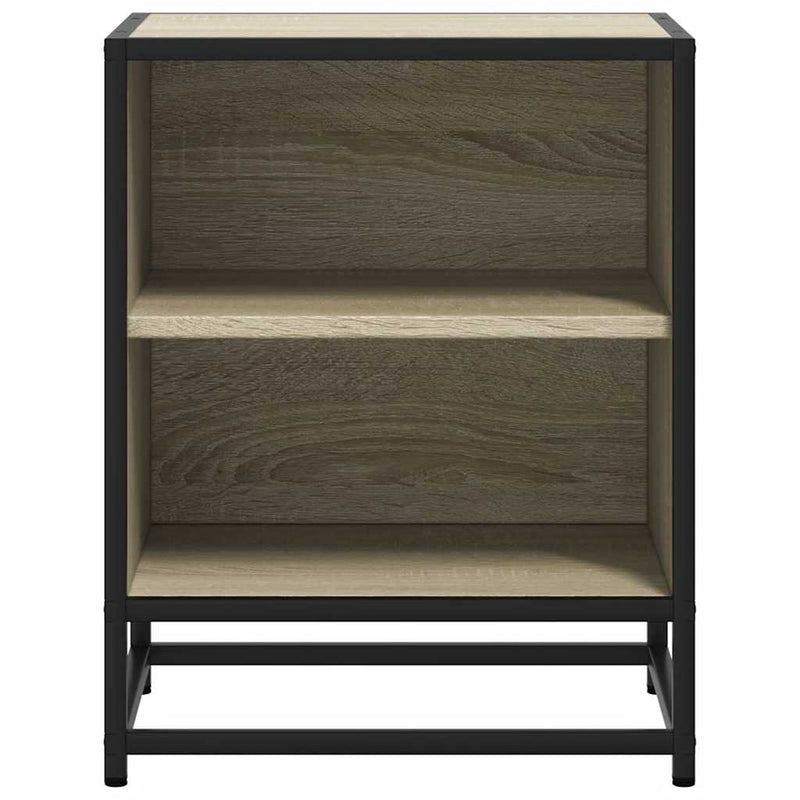 vidaXL éjjeliszekrények 2 db Sonoma tölgy 40x31x50 cm Gépi fa és fém