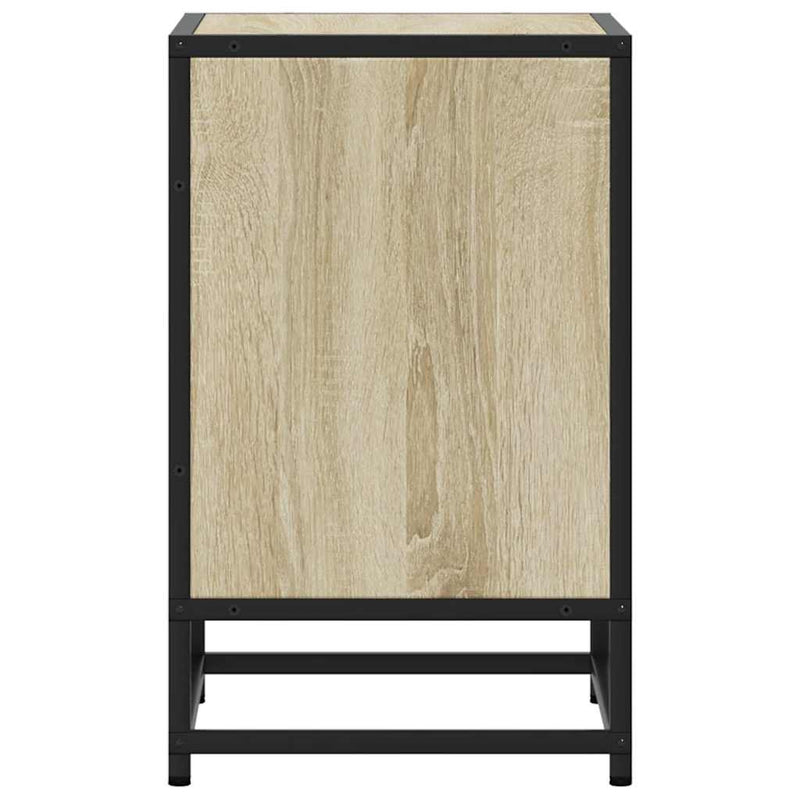 vidaXL éjjeliszekrények 2 db Sonoma tölgy 40x31x50 cm Gépi fa és fém