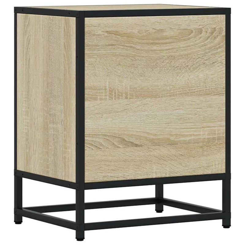 vidaXL éjjeliszekrények 2 db Sonoma tölgy 40x31x50 cm Gépi fa és fém