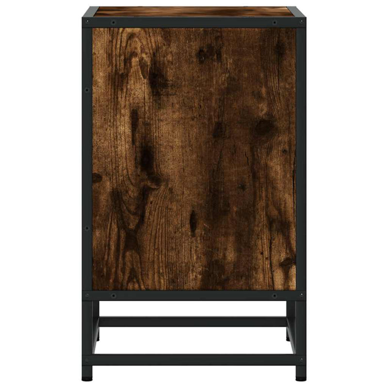 vidaXL éjjeliszekrény füstölt tölgy 40x31x50cm fából és fémből készült