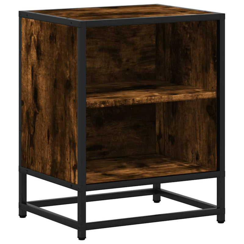 vidaXL éjjeliszekrények 2 db füstölt tölgy 40x31x50 cm Gépi fa és fém