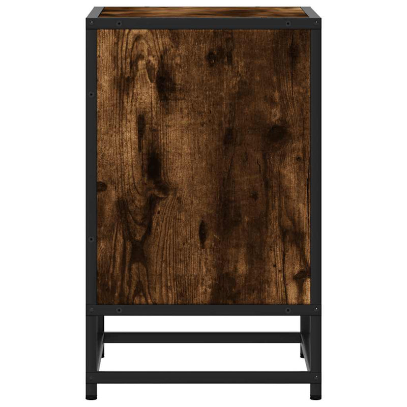 vidaXL éjjeliszekrények 2 db füstölt tölgy 40x31x50 cm Gépi fa és fém