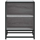 vidaXL éjjeliszekrények 2 db Szürke Sonoma Mérnöki fa és fém