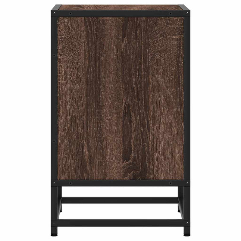 vidaXL éjjeliszekrények 2 db barna tölgy 40x31x50 cm műfából és fémből