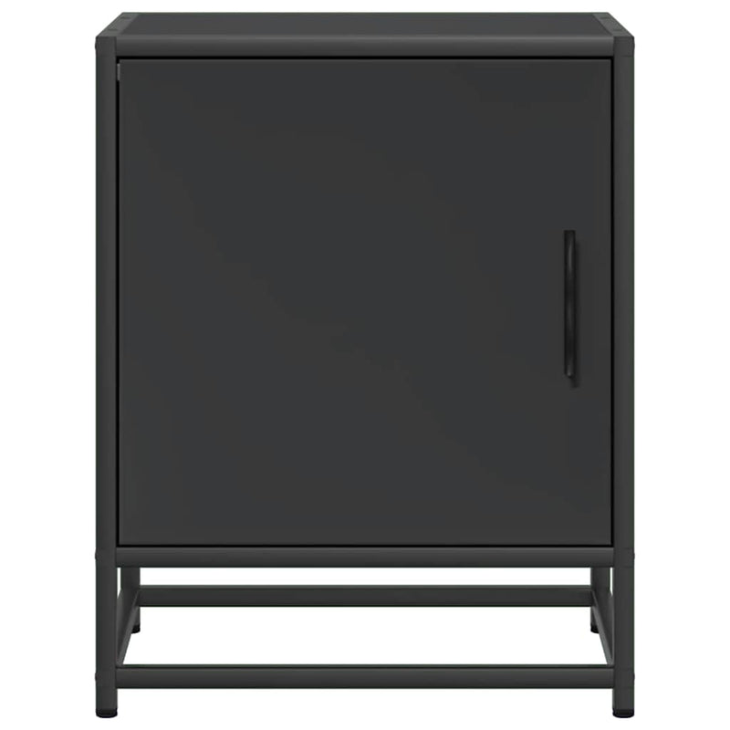 vidaXL éjjeliszekrények 2 db Fekete 40x31x50 cm Méretezett fa és fém