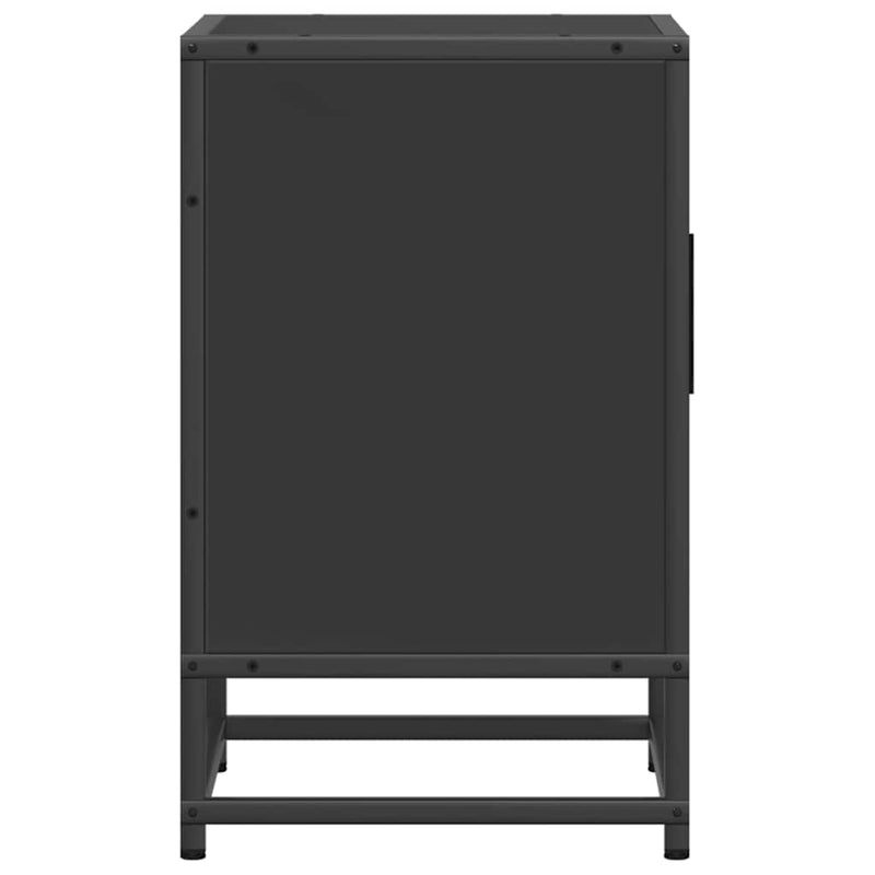vidaXL éjjeliszekrények 2 db Fekete 40x31x50 cm Méretezett fa és fém