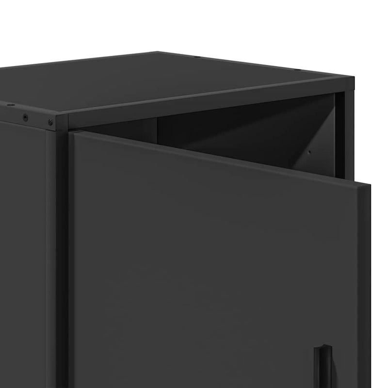vidaXL éjjeliszekrények 2 db Fekete 40x31x50 cm Méretezett fa és fém