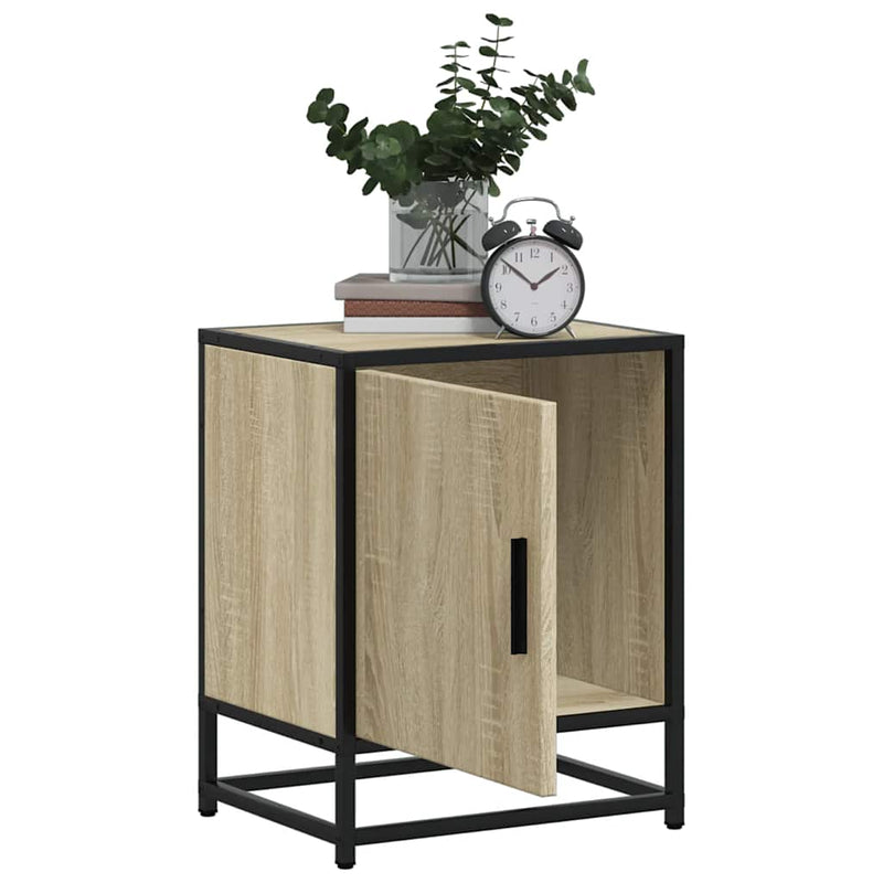 vidaXL éjjeliszekrény Sonoma tölgy 40x31x50 cm Gépi fa és fém
