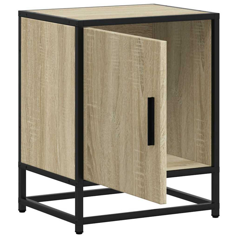 vidaXL éjjeliszekrény Sonoma tölgy 40x31x50 cm Gépi fa és fém