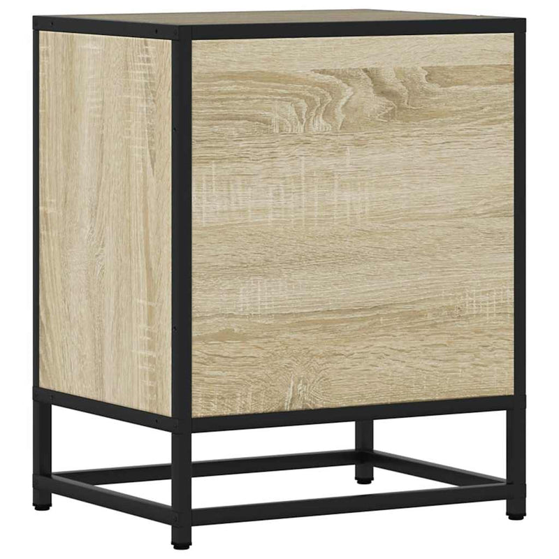vidaXL éjjeliszekrény Sonoma tölgy 40x31x50 cm Gépi fa és fém