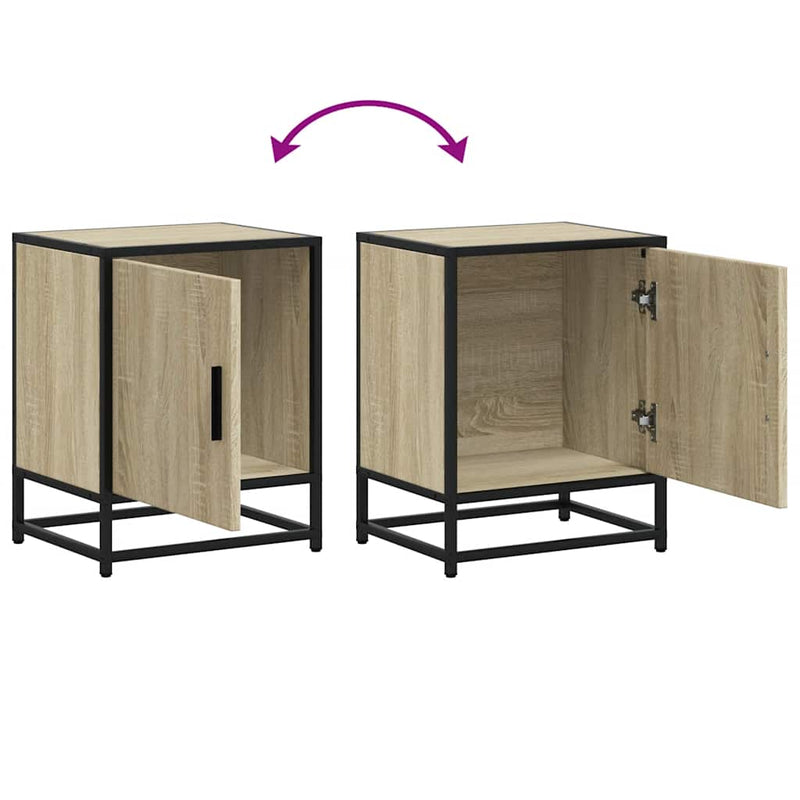 vidaXL éjjeliszekrény Sonoma tölgy 40x31x50 cm Gépi fa és fém