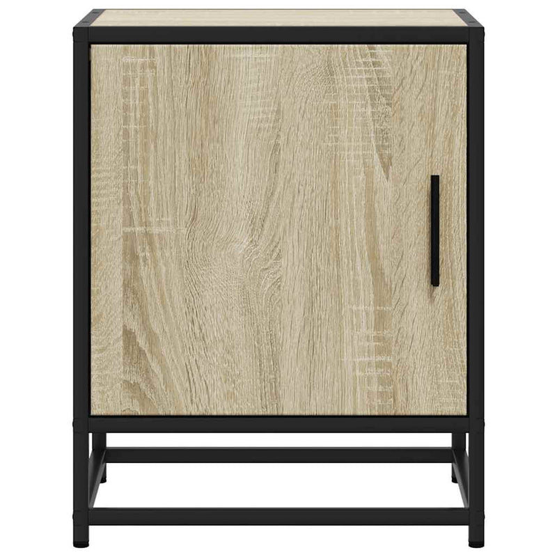 vidaXL éjjeliszekrények 2 db Sonoma tölgy 40x31x50 cm Gépi fa és fém
