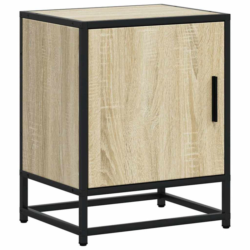 vidaXL éjjeliszekrények 2 db Sonoma tölgy 40x31x50 cm Gépi fa és fém