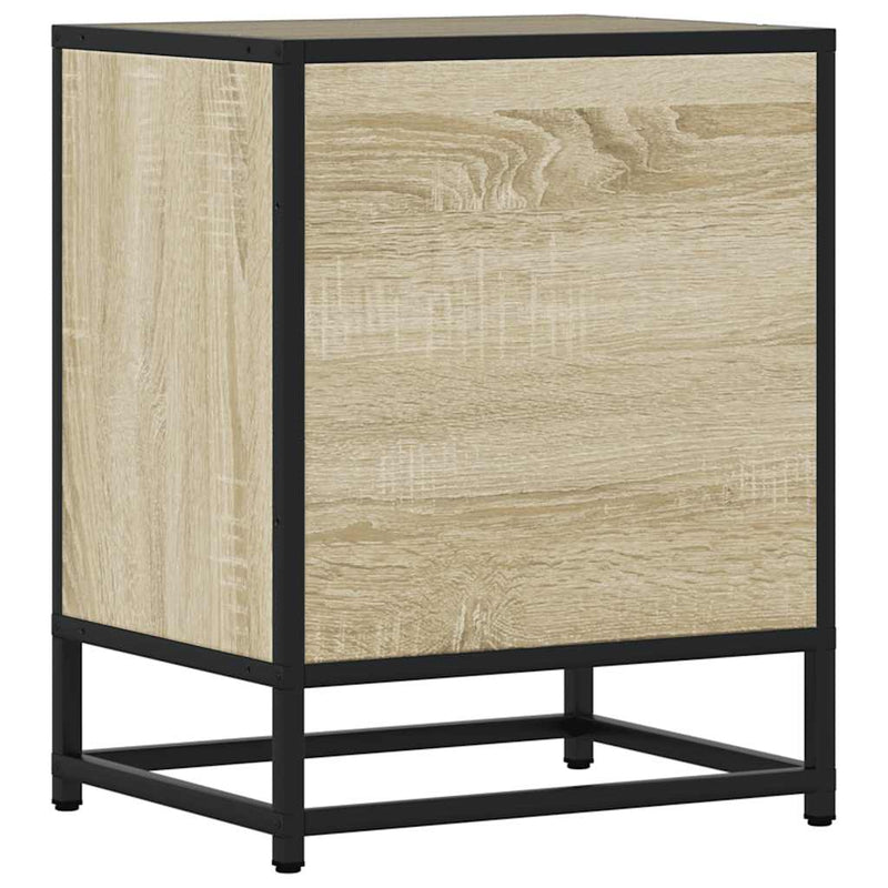 vidaXL éjjeliszekrények 2 db Sonoma tölgy 40x31x50 cm Gépi fa és fém