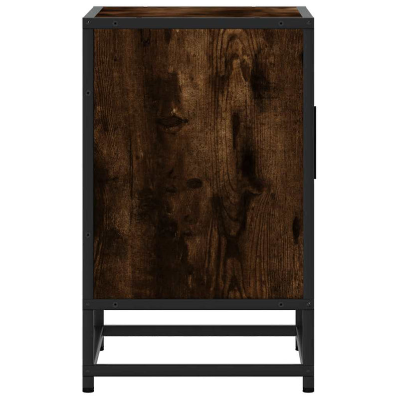 vidaXL éjjeliszekrény füstölt tölgy 40x31x50cm fából és fémből készült
