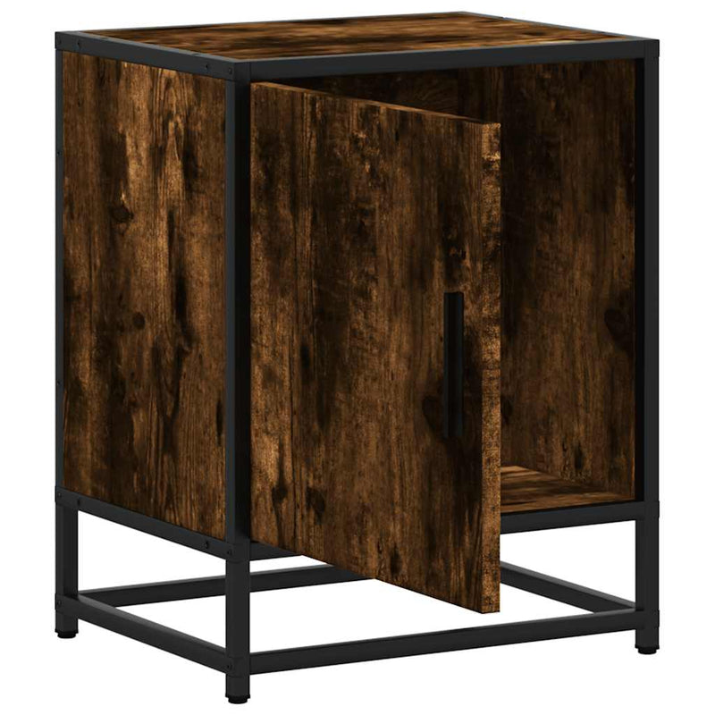 vidaXL éjjeliszekrény füstölt tölgy 40x31x50cm fából és fémből készült