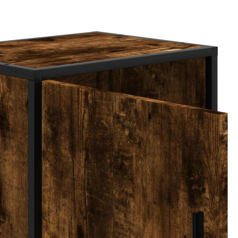 vidaXL éjjeliszekrény füstölt tölgy 40x31x50cm fából és fémből készült