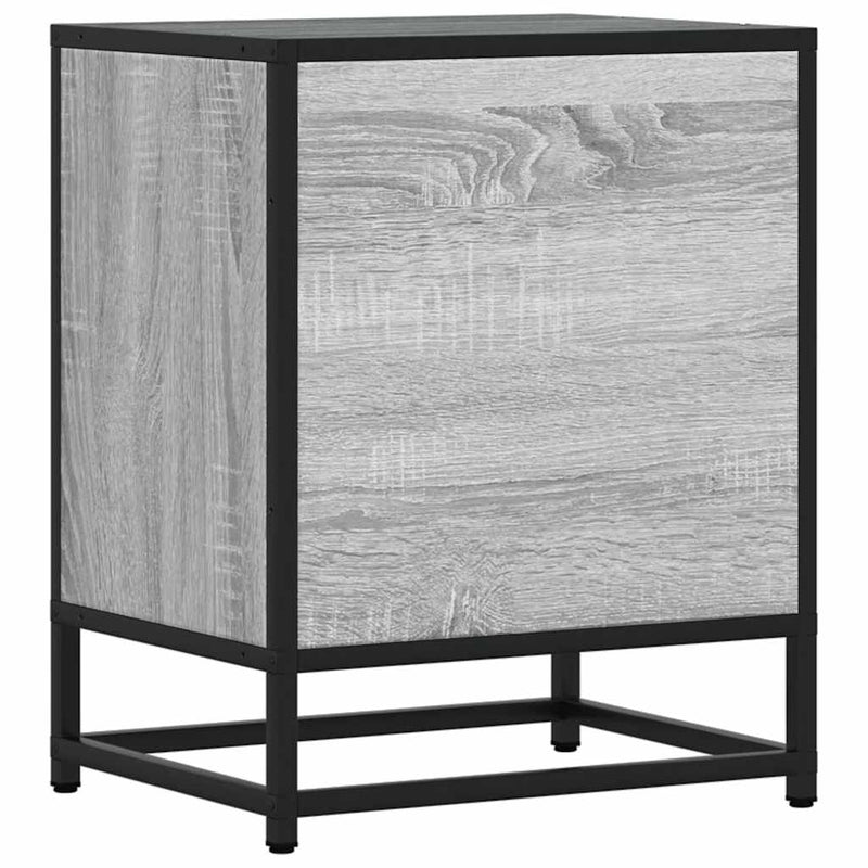 vidaXL éjjeliszekrény szürke Sonoma 40x31x50 cm Gépi fa és fém
