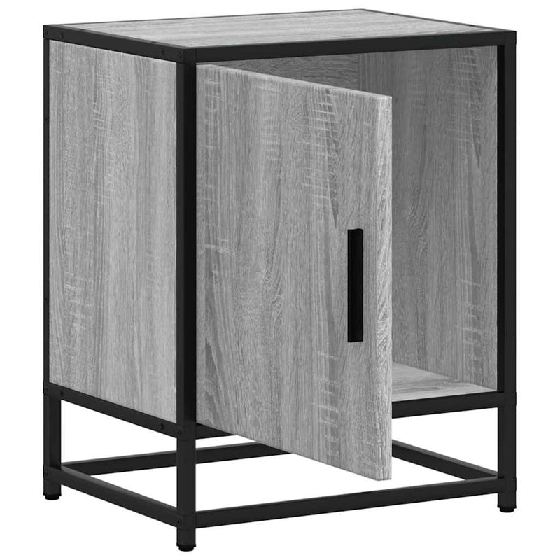 vidaXL éjjeliszekrény szürke Sonoma 40x31x50 cm Gépi fa és fém