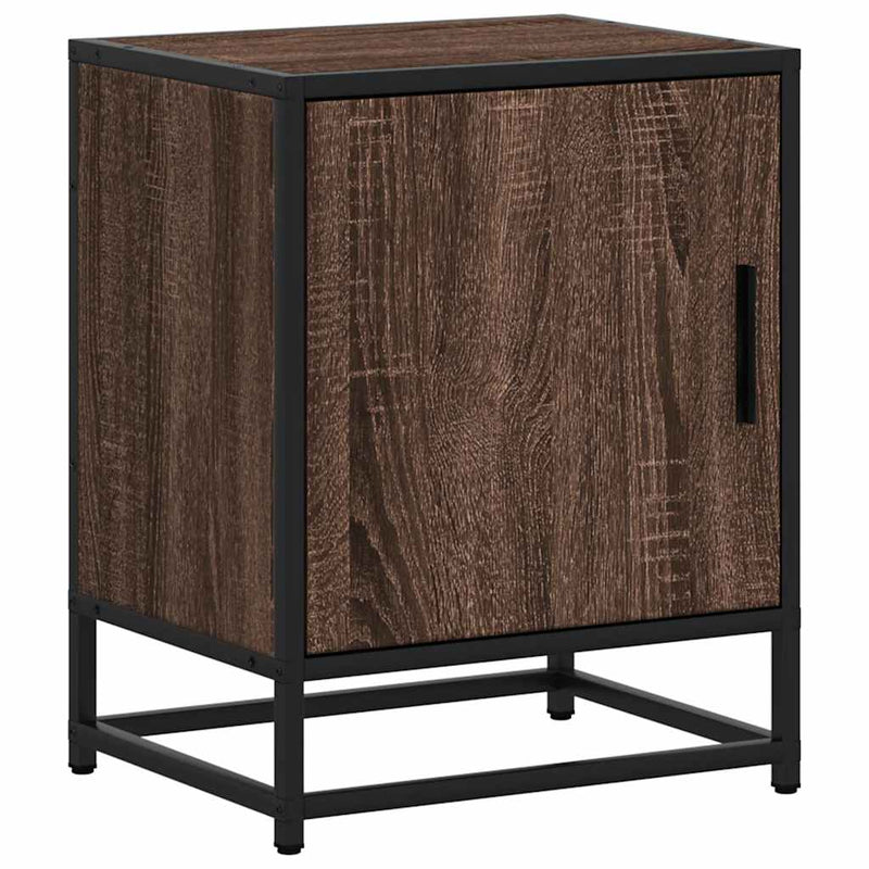 vidaXL éjjeliszekrény barna tölgy 40x31x50 cm műfából és fémből
