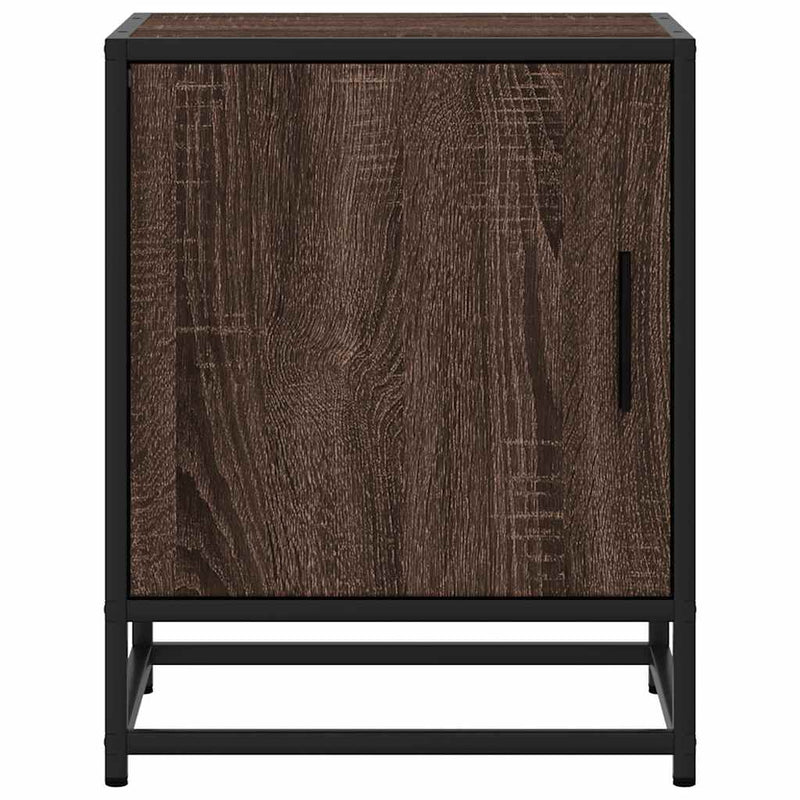 vidaXL éjjeliszekrény barna tölgy 40x31x50 cm műfából és fémből