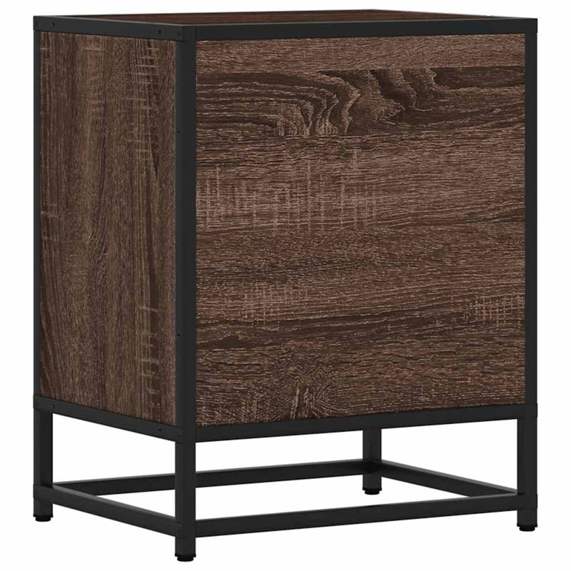 vidaXL éjjeliszekrény barna tölgy 40x31x50 cm műfából és fémből