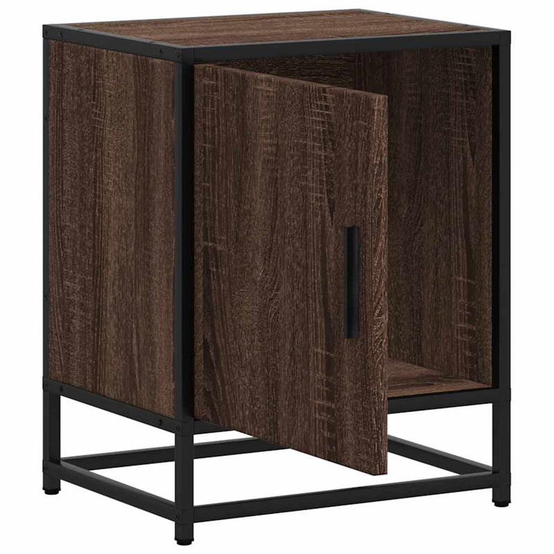 vidaXL éjjeliszekrény barna tölgy 40x31x50 cm műfából és fémből