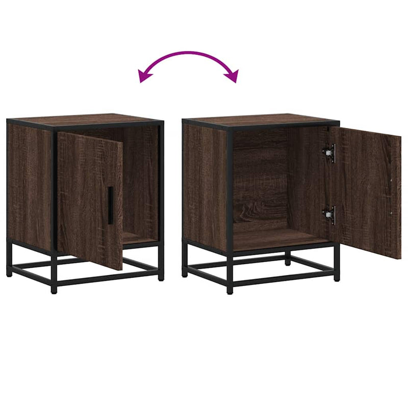 vidaXL éjjeliszekrény barna tölgy 40x31x50 cm műfából és fémből