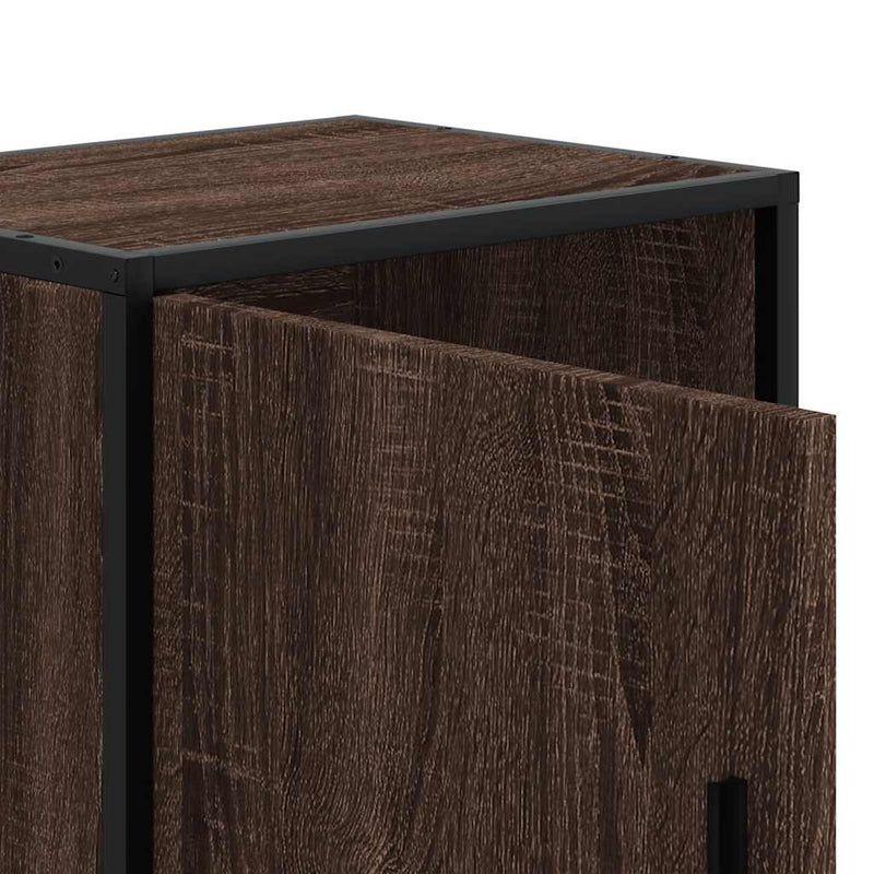 vidaXL éjjeliszekrények 2 db barna tölgy 40x31x50 cm műfából és fémből