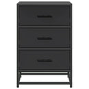 vidaXL éjjeliszekrény fekete 40x34,5x60 cm műfa és fém