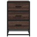 vidaXL éjjeliszekrény barna tölgy 40x34,5x60 cm műfából és fémből