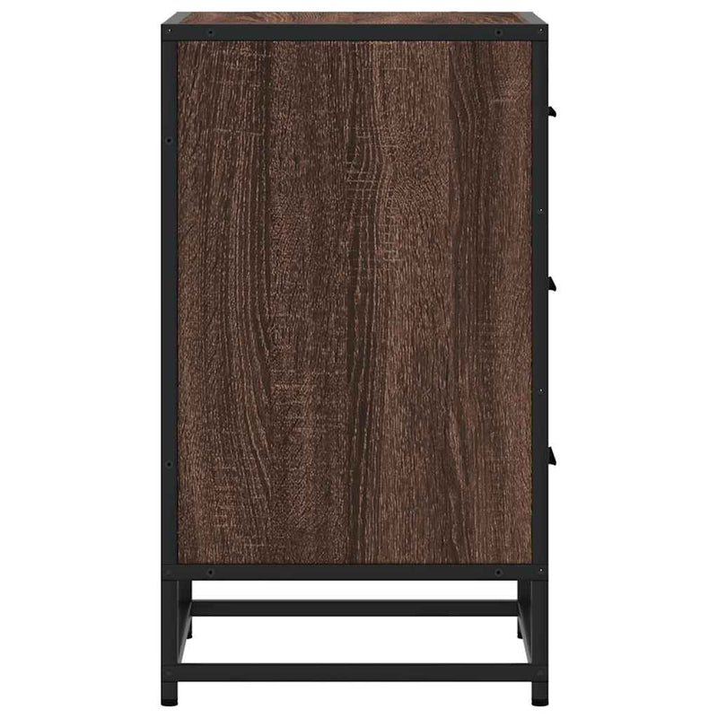 vidaXL éjjeliszekrény barna tölgy 40x34,5x60 cm műfából és fémből
