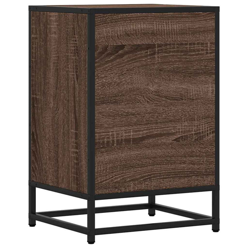 vidaXL éjjeliszekrény barna tölgy 40x34,5x60 cm műfából és fémből