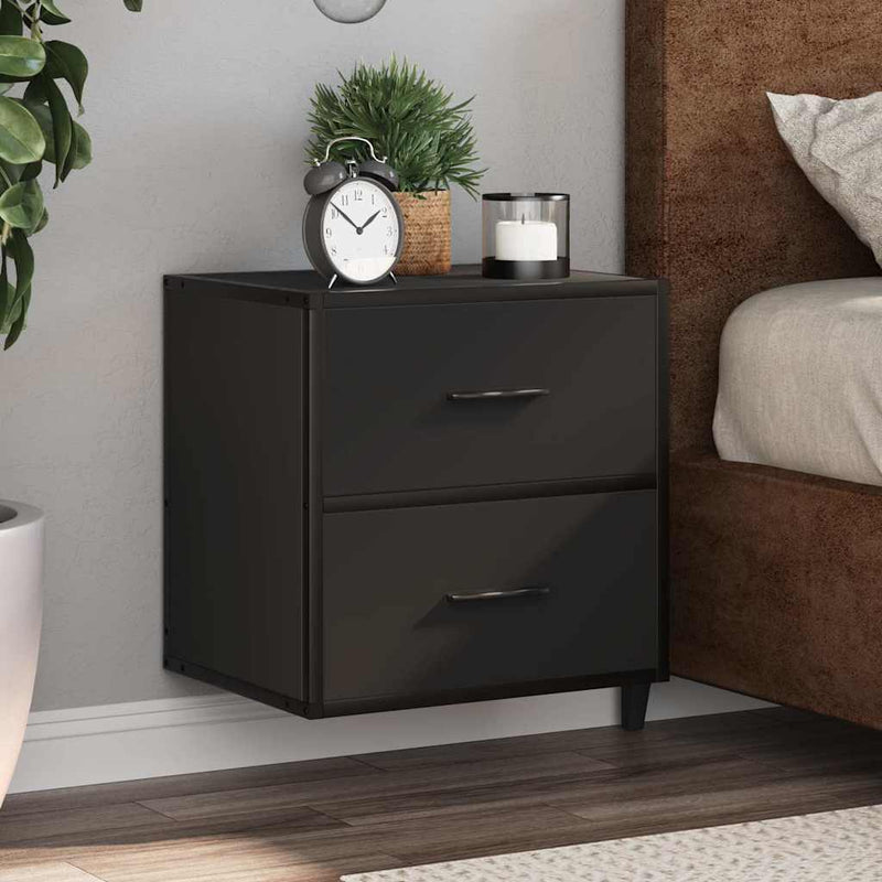 vidaXL fekete falra szerelhető éjjeliszekrény 40 x 31 x 39,5 cm