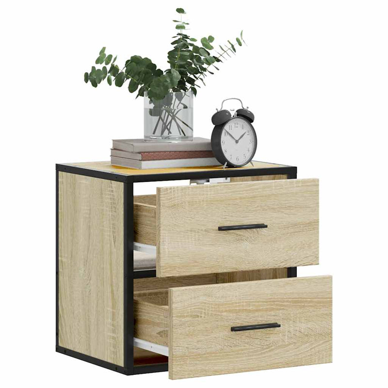 vidaXL sonoma tölgy színű falra szerelhető éjjeliszekrény 40x31x39,5cm