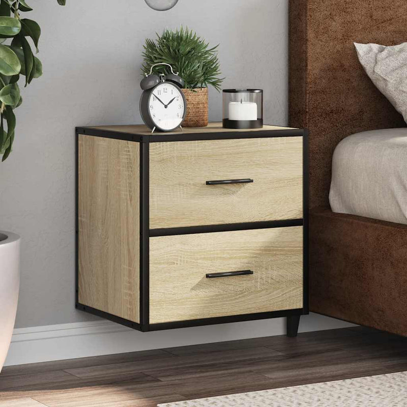 vidaXL sonoma tölgy színű falra szerelhető éjjeliszekrény 40x31x39,5cm