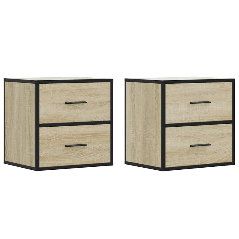 vidaXL 2 db sonoma tölgy színű fali éjjeliszekrény 40 x 31 x 39,5 cm