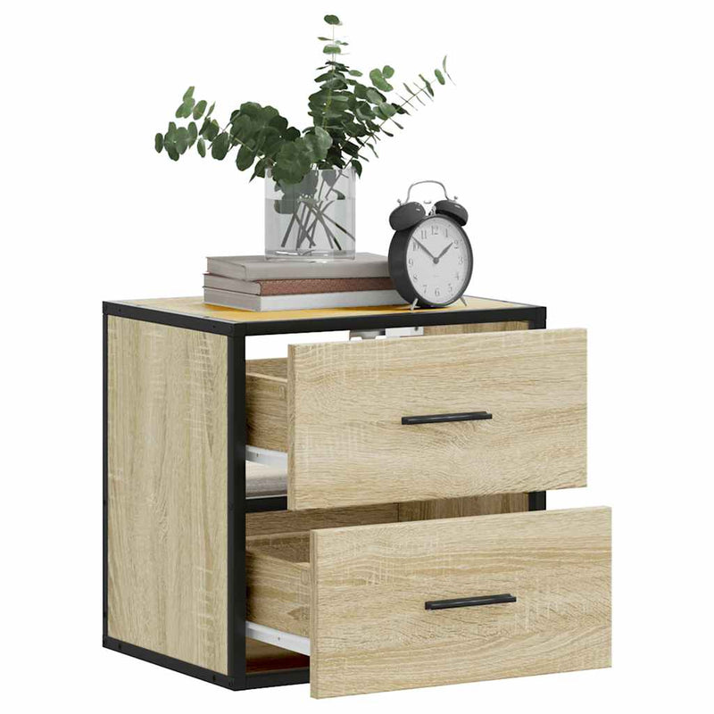 vidaXL 2 db sonoma tölgy színű fali éjjeliszekrény 40 x 31 x 39,5 cm