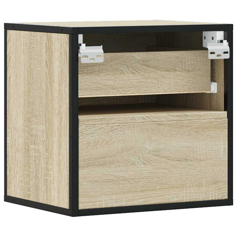 vidaXL 2 db sonoma tölgy színű fali éjjeliszekrény 40 x 31 x 39,5 cm