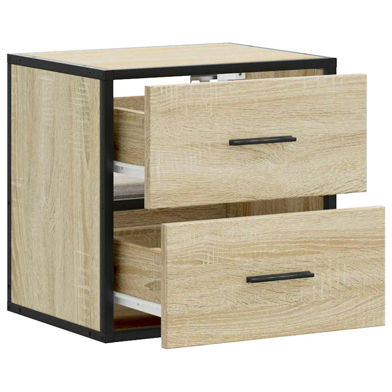 vidaXL 2 db sonoma tölgy színű fali éjjeliszekrény 40 x 31 x 39,5 cm