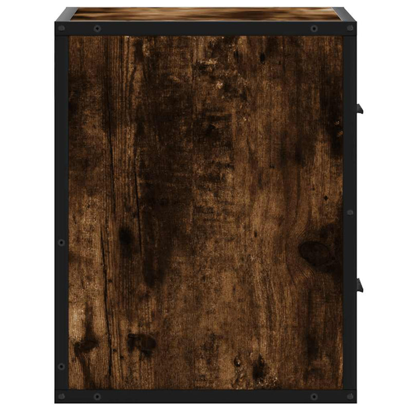 vidaXL füstös tölgy színű falra szerelhető éjjeliszekrény 40x31x39,5cm